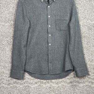 Taylor Stitch Shirt Mens 38 Gray Charcoal Button Down The Jack One Pocket Hemp